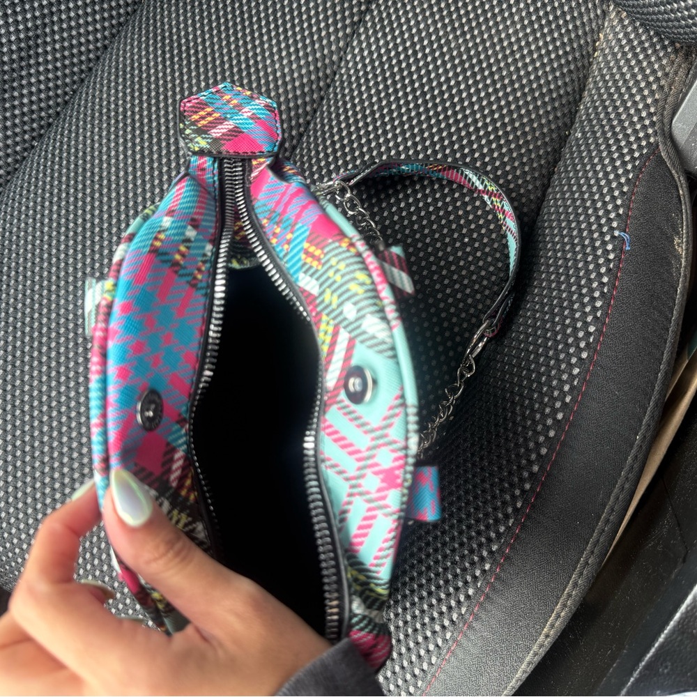 Vivienne Westwood Multicolor Plaid Mini Bag with Silver Orb Logo - Picture 3 of 6